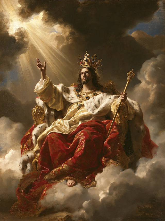 Jesus the King — The Embroidered Throne Beneath an Inky Sky