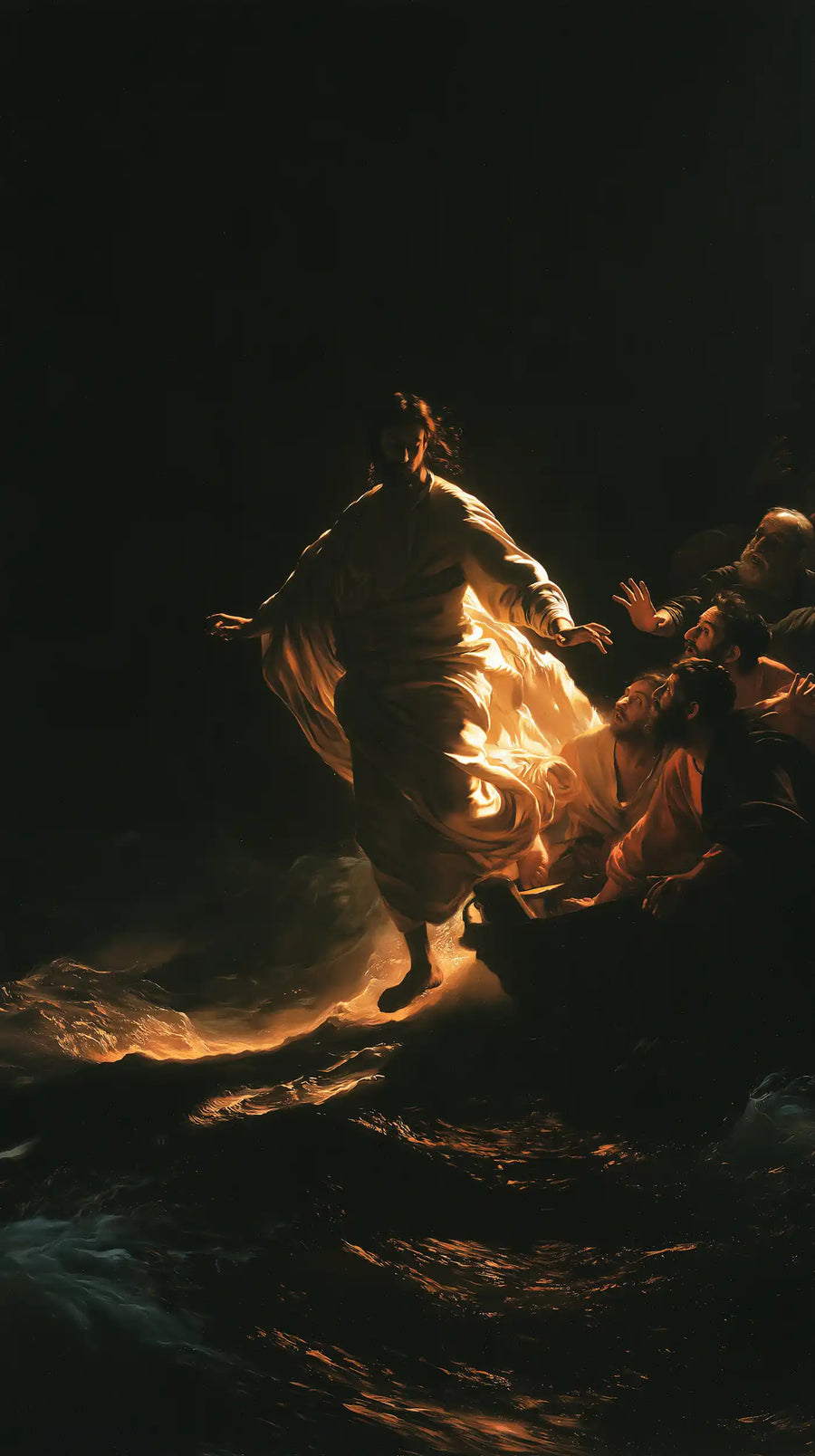 Jesus Walking on Water - Caravaggio Tenebrism · Portrait n° 1