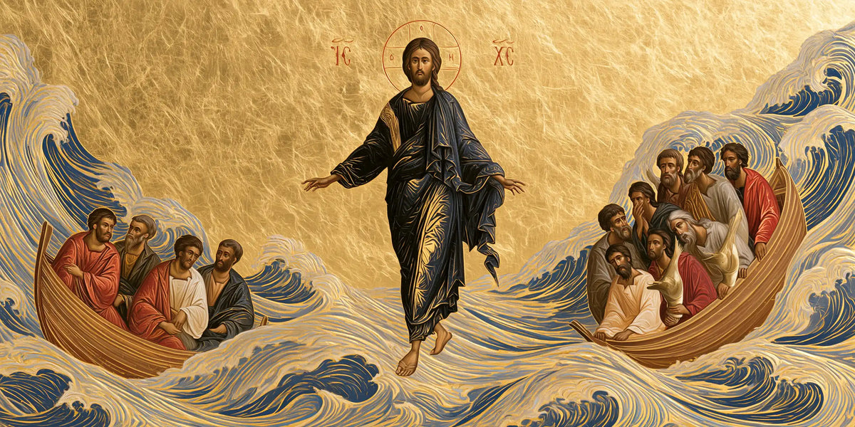 Jesus Walking on Water — The Dark Cloak in the Ocean of Gold