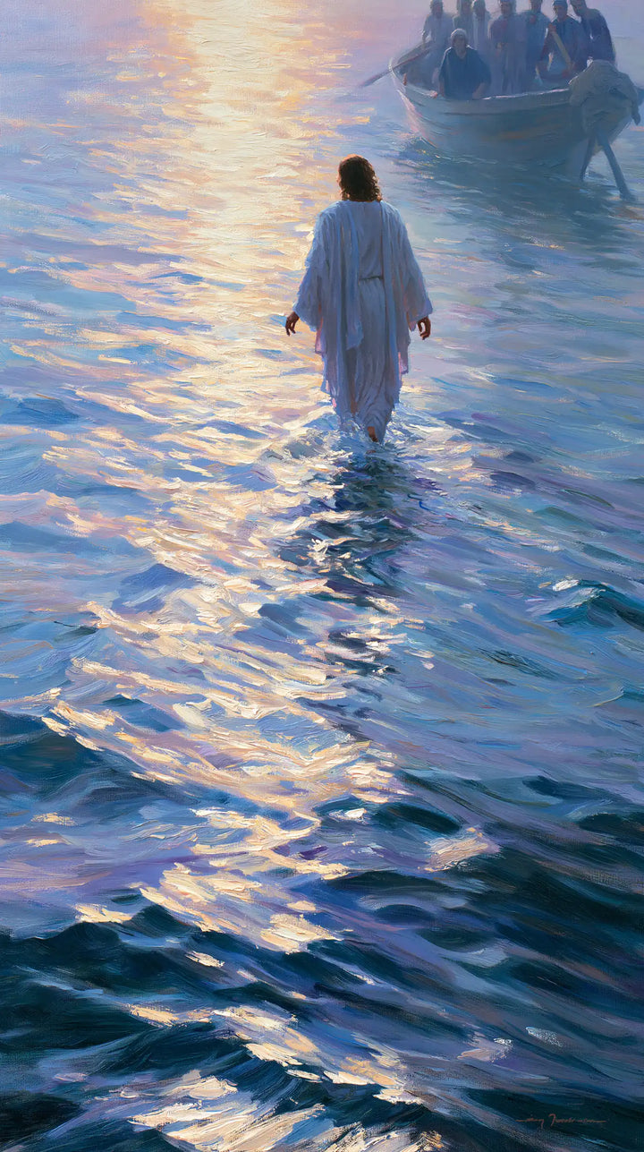 Jesus Walking on Water — The Pale Figure at the End of the Pearly Ribbon
