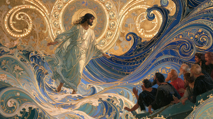 Jesus Walking on Water — Linen above the Green Vessel