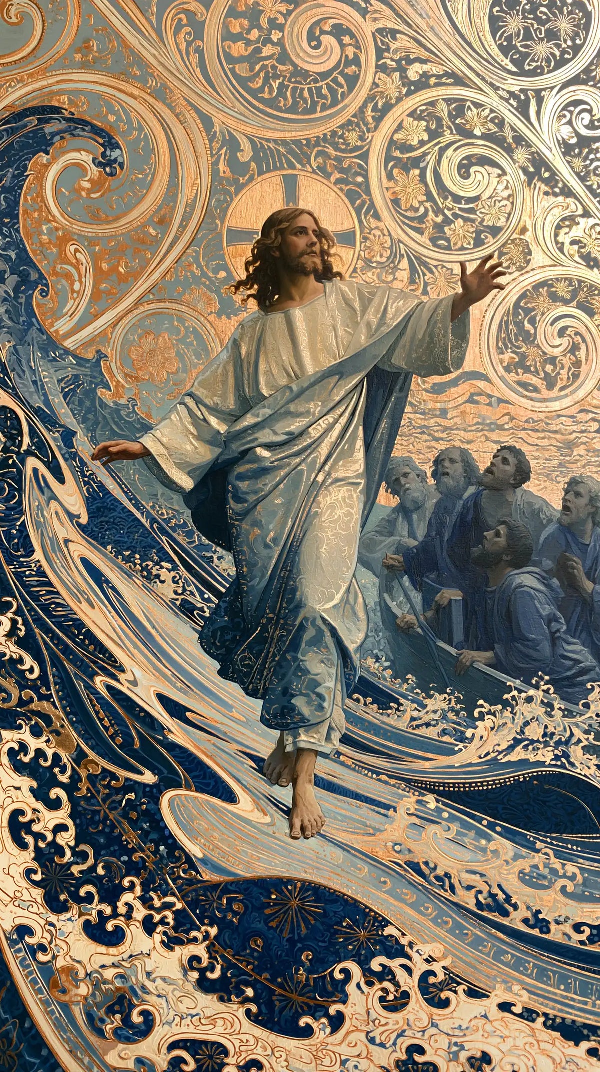 Jesus Walking on Water — The Arm Raised toward the Sky’s Lace