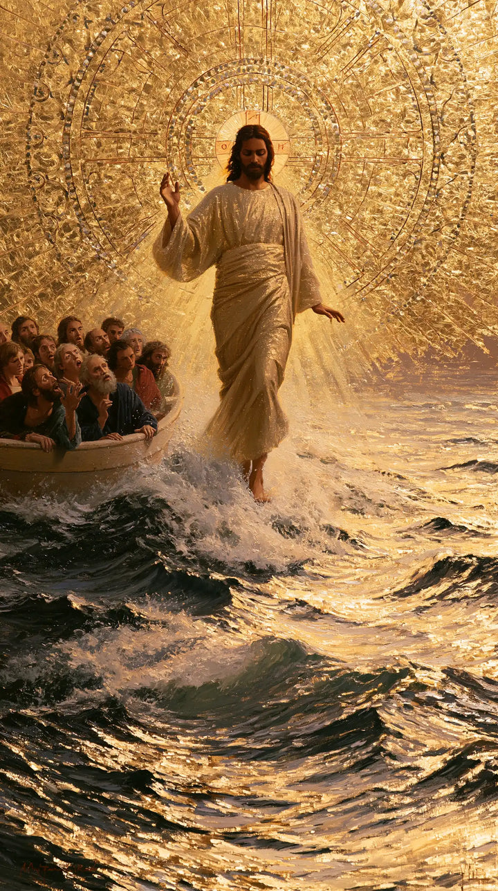 Jesus Walking on Water — The Step beneath the Luminous Dust