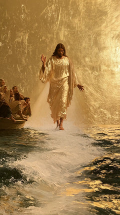 Jesus Walking on Water — The White Wake in the Golden Curtain