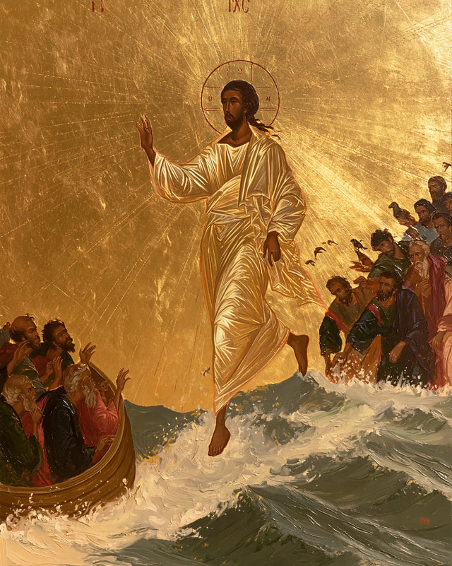 Jesus Walking on Water — The Suspended Step between Raised Hands