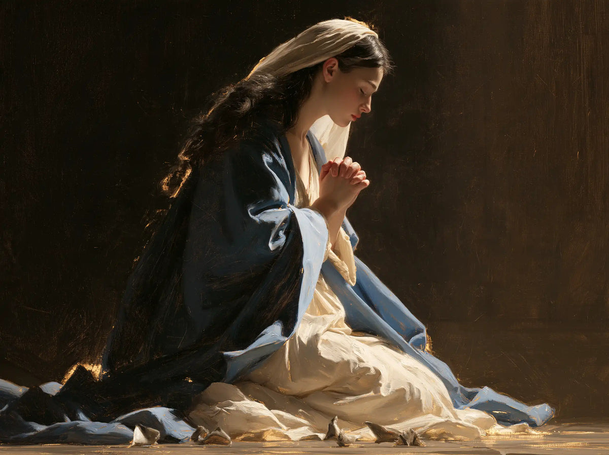 Virgin Mary in Prayer — The Profile of Peace