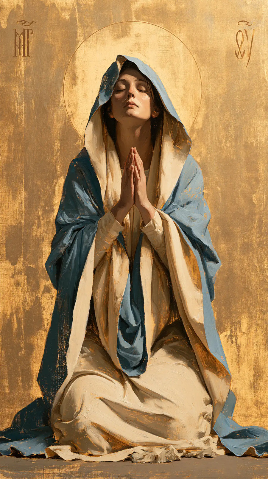 Virgin Mary in Prayer - Contemporary Byzantine · Portrait n° 23