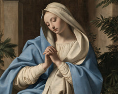 Virgin Mary in Prayer — The Peaceful Face between the Branches