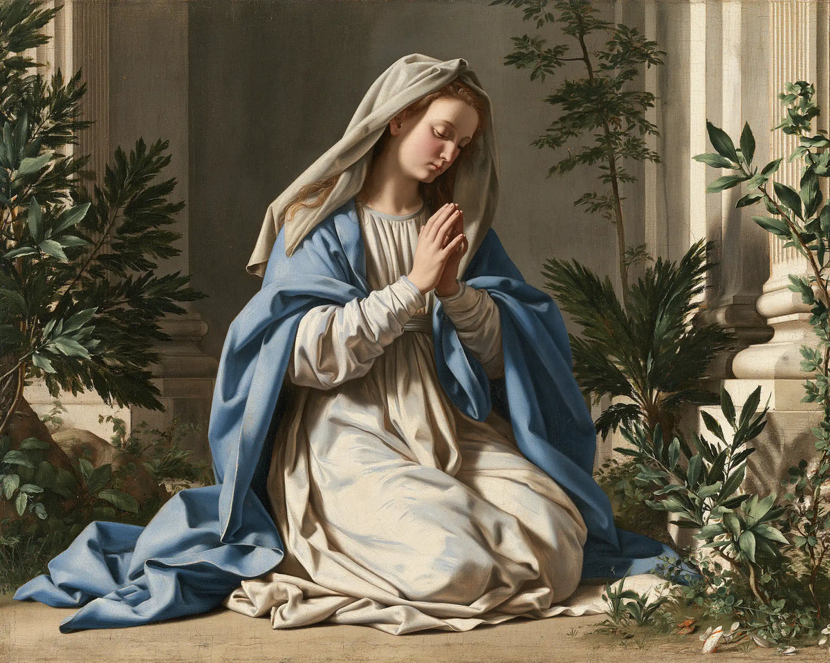 Virgin Mary in Prayer — The Garden of Joined Palms