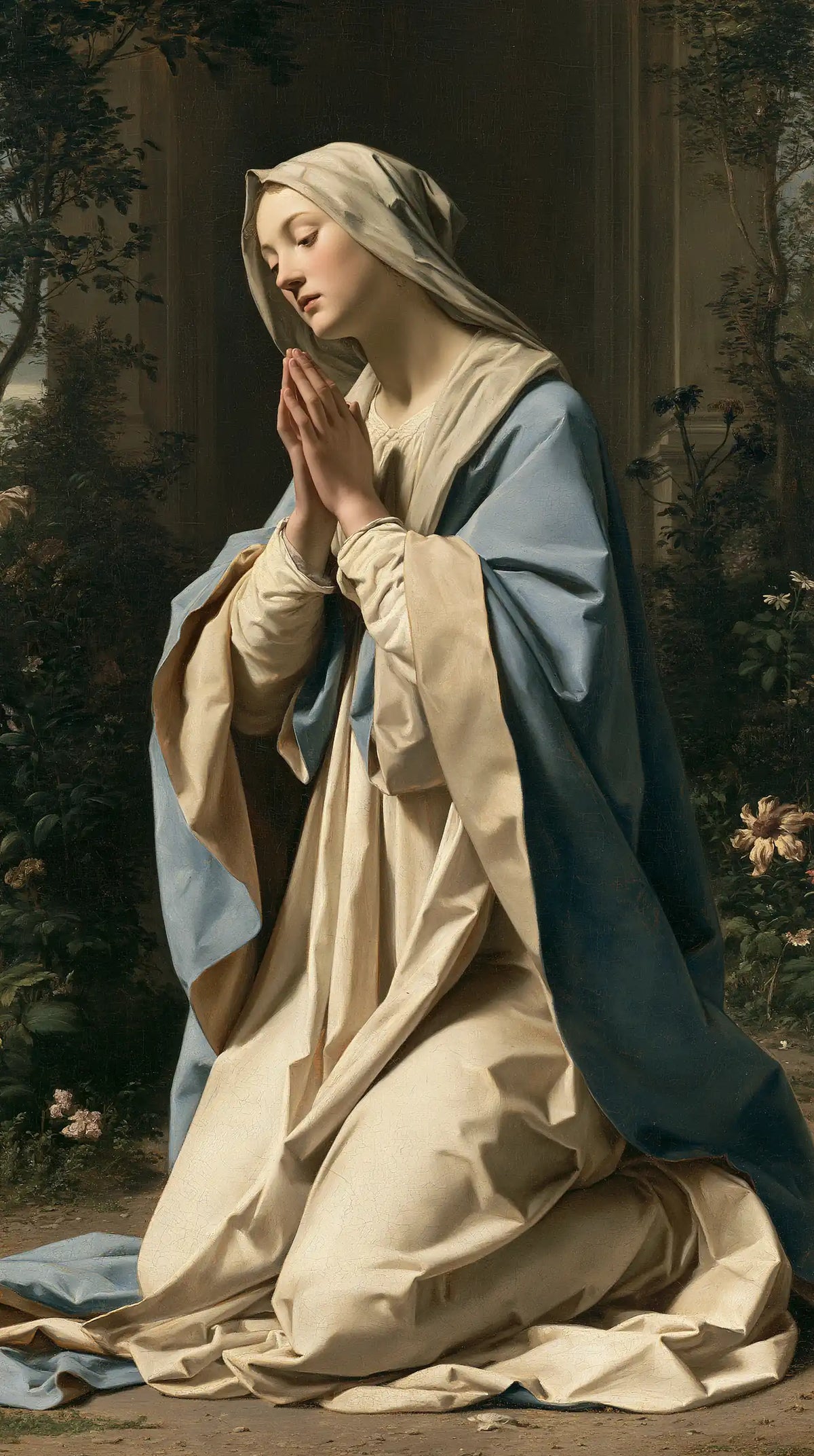 Virgin Mary in Prayer — Prayer in Flowing Cloth