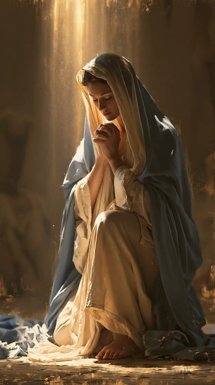 Virgin Mary in Prayer — The Ray in the Dark Room