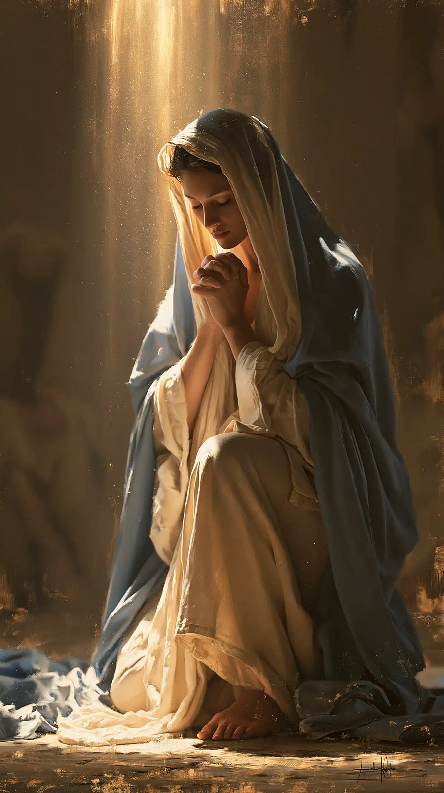 Virgin Mary in Prayer — The Ray in the Dark Room