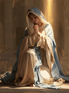 Virgin Mary in Prayer — Sleeves in the Flow of Gold