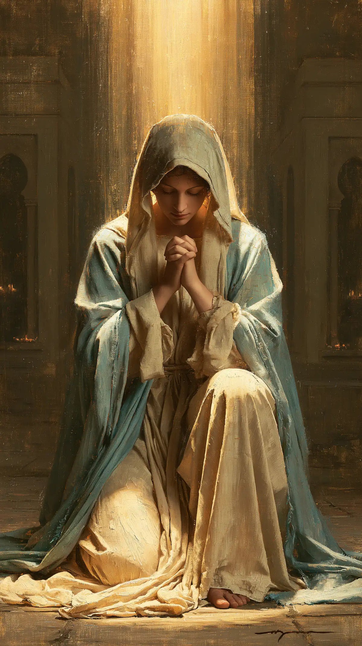 Virgin Mary in Prayer - Mary in Divine Light · Portrait n° 41