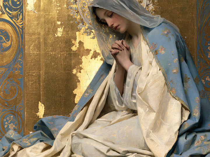 Virgin Mary in Prayer - Sacred Art Nouveau · Landscape n° 9