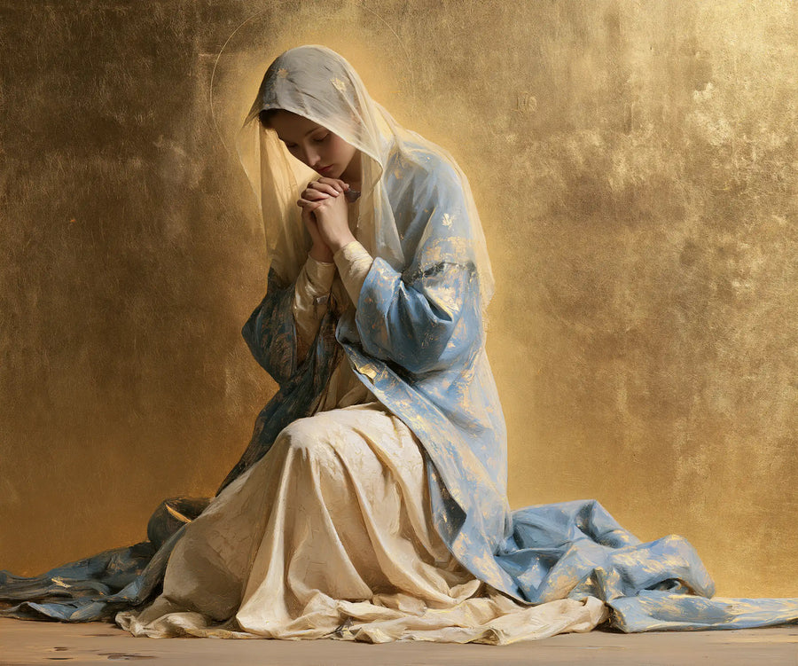Virgin Mary in Prayer - Sacred Gold · Landscape n° 3