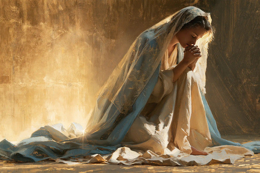 Virgin Mary in Prayer - Sacred Gold · Landscape n° 7