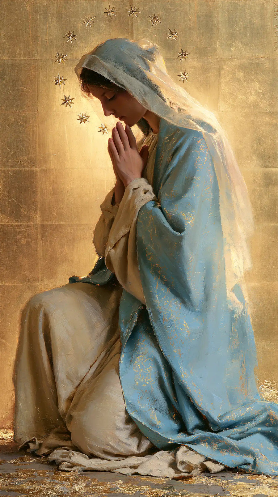Virgin Mary in Prayer - Sacred Gold · Portrait n° 8