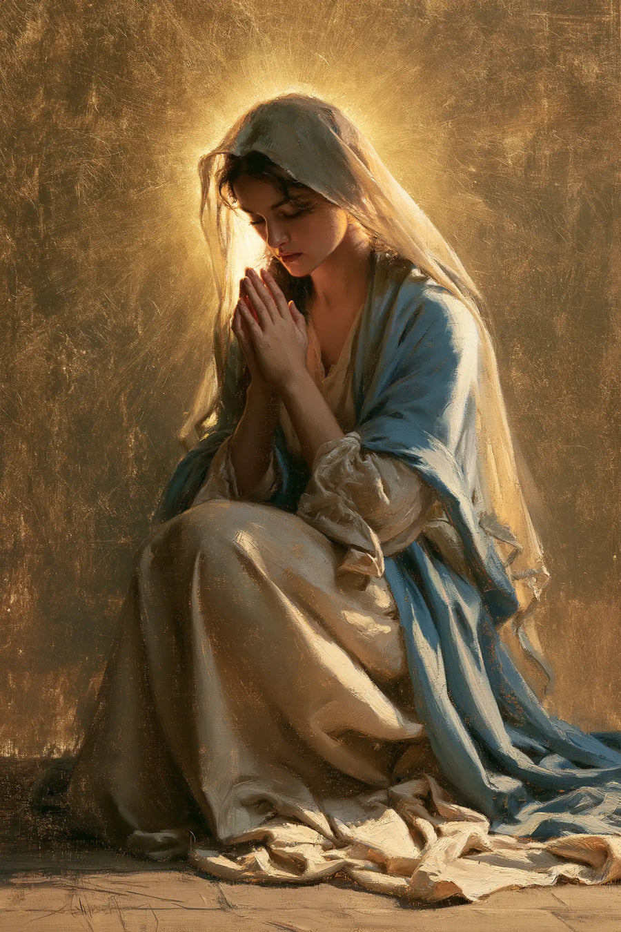 Virgin Mary in Prayer - Sacred Gold · Portrait n° 32