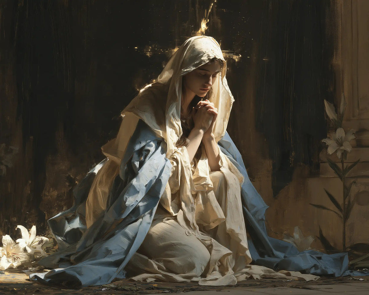 Virgin Mary in Prayer — Prayer beneath the Upright Spark