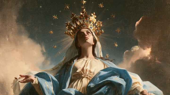 Mary, Queen of Heaven — The Pale Palm Above the Blue Wave