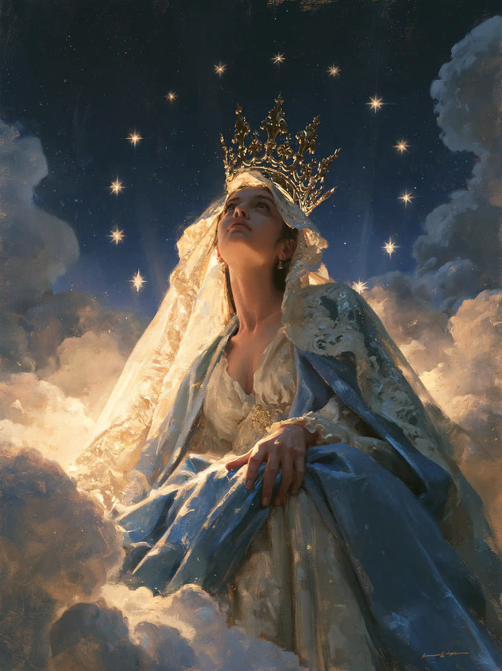 Mary, Queen of Heaven — The Gentle Hand on the Night Drapery