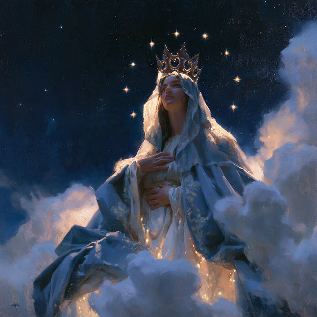 Mary Queen of Heaven - Midnight Blue Chiaroscuro · Square n° 5