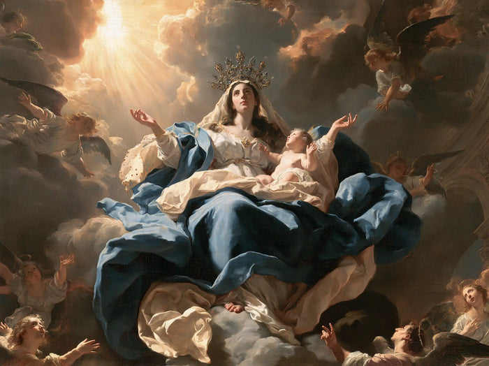 Mary, Queen of Heaven — The Child in the Embrace of Royal Silks