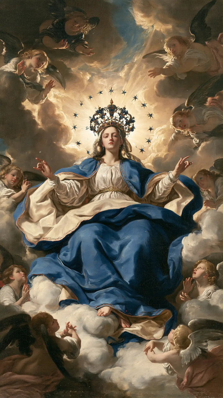 Mary, Queen of Heaven — The Circle of Stars Above the Angelic Choir