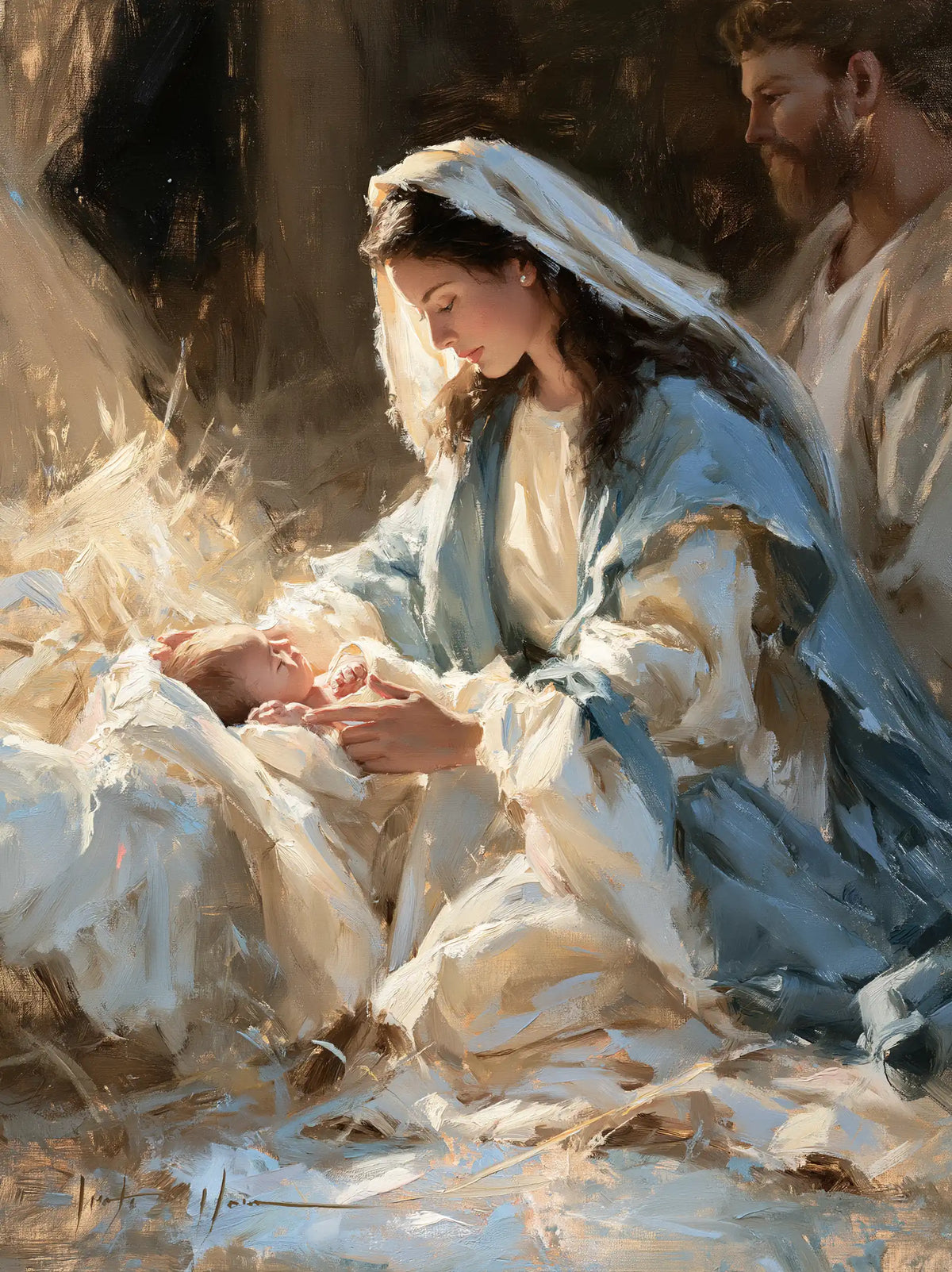 The Nativity — Gentleness Beneath Touches of Light
