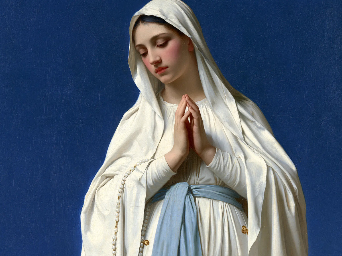 Our Lady of Lourdes – Hands Joined in Blue Silence