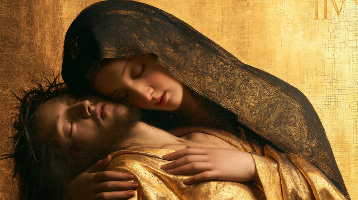 The Pietà — Rest Beneath Ancient Gold