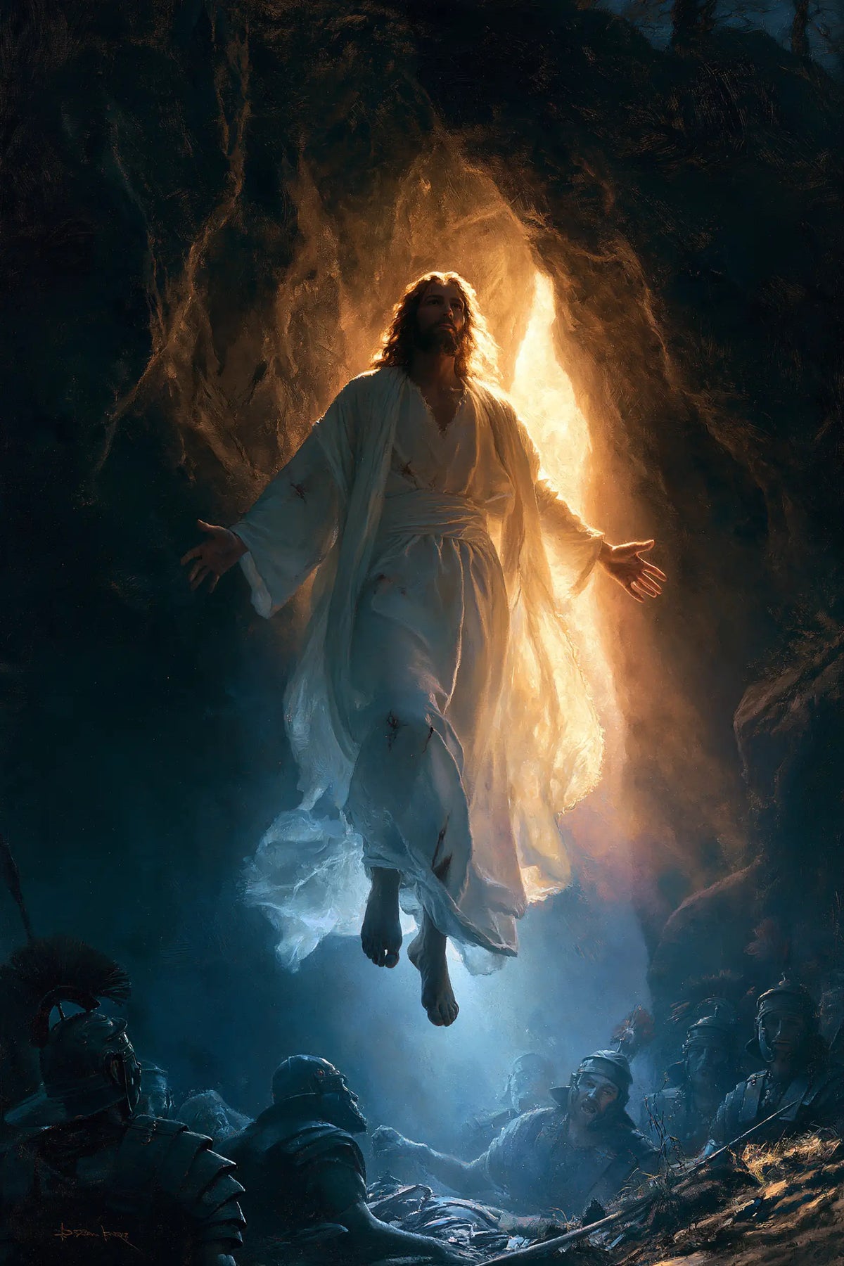 The Resurrection of Jesus Christ — Drapery above the Blue Depths