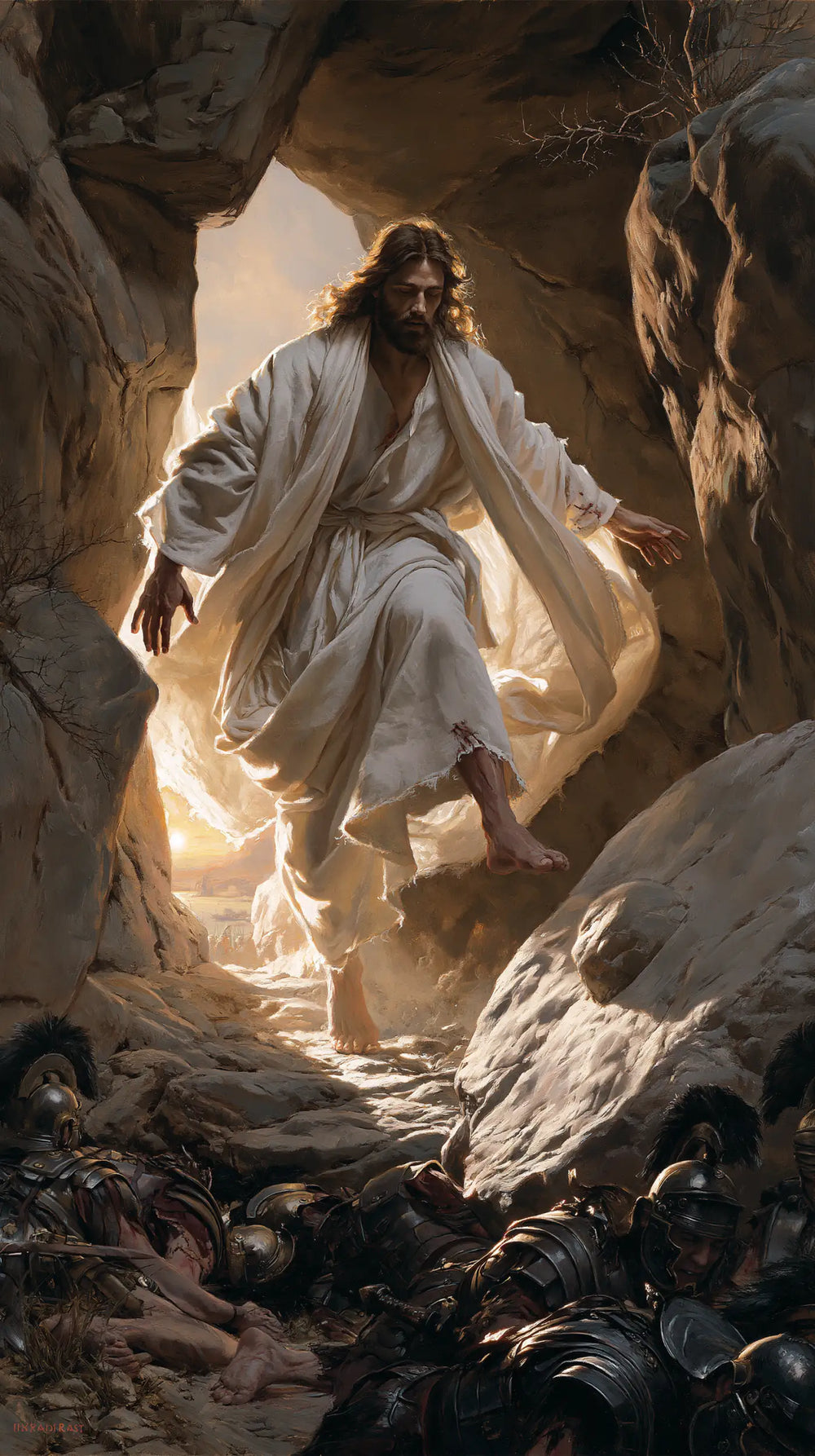 Resurrection of Jesus Christ in Physical Resurrection style, portrait Christian artwork no. 2