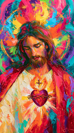 Sacred Heart of Jesus – Ultra-Vibrant Expressionism · Portrait no. 2