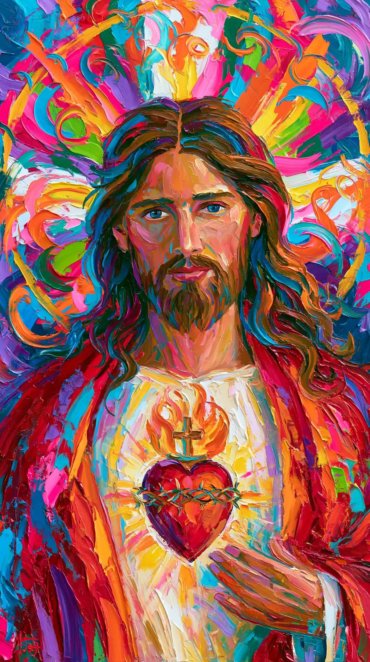 Sacred Heart of Jesus – Ultra-Vibrant Expressionism · Portrait no. 5