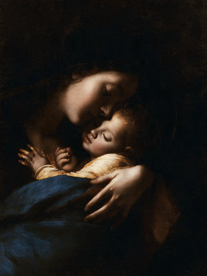 Virgin Mary and Child Jesus - Black and Gold · Portrait n° 23