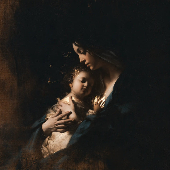 The Virgin and Child — Rest against Deep Blue