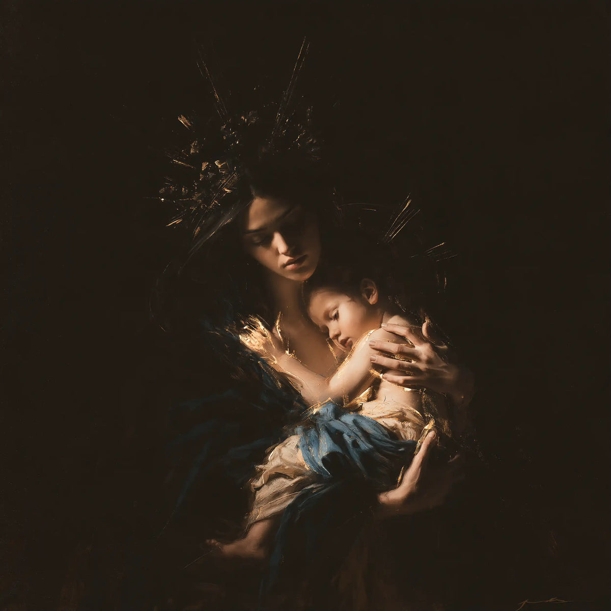 The Virgin and Child — Tenderness in Lightly Traced Rays