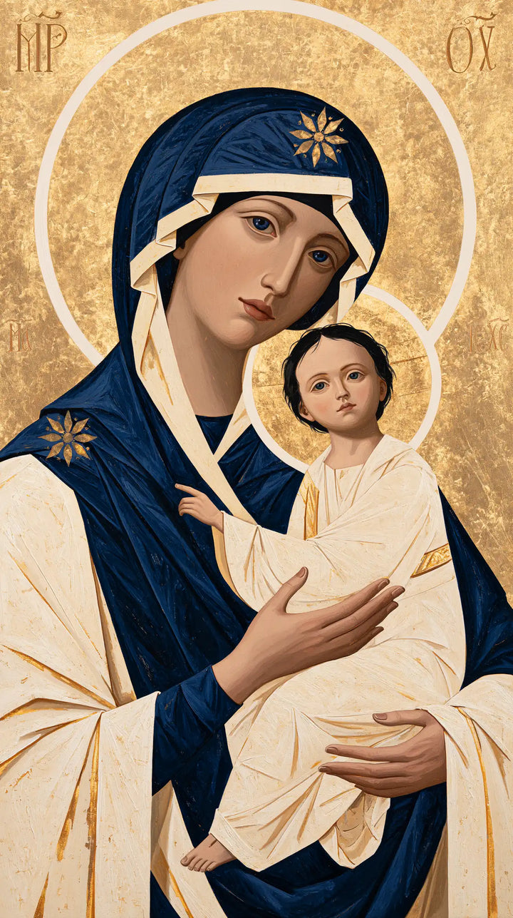 Virgin Mary and Child Jesus - Contemporary Byzantine · Portrait n° 8