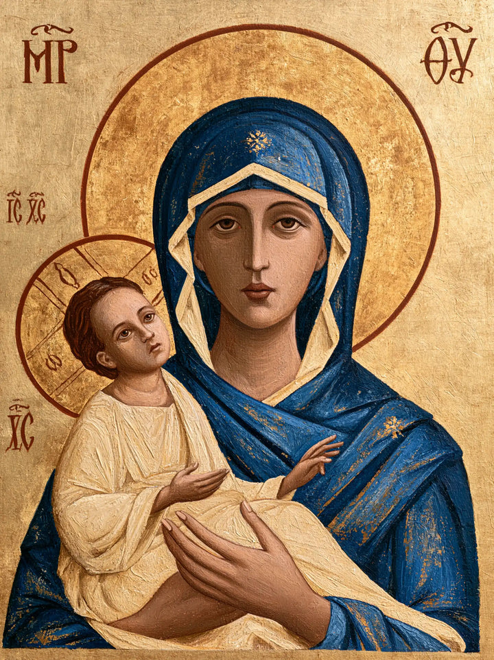 Virgin Mary and Child Jesus - Contemporary Byzantine · Portrait n° 26