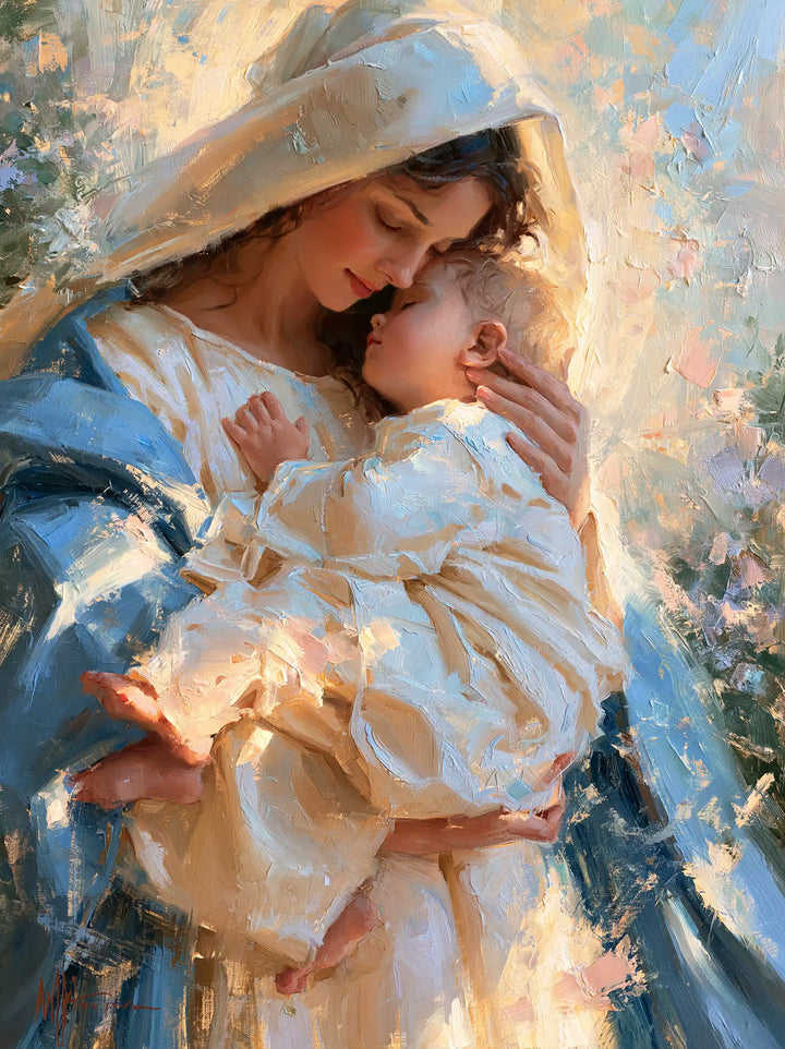 The Virgin and Child — A Kiss in Sunlit Swaddling