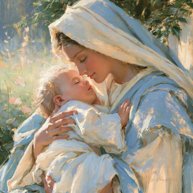 Virgin Mary and Child Jesus - Impressionist · Square n° 3