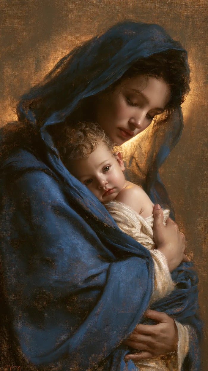 The Virgin and Child — The Waking Gaze in the Shelter of Her Arms